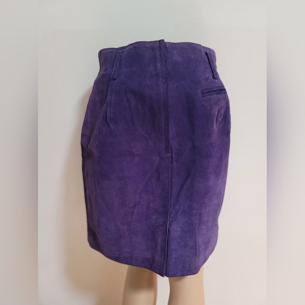 Vintage Express Purple Suede Skirt - Picture 5 of 12